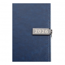 Щоденник датований 2026 LEGEND, A5, синій, штуч.шкіра Buromax BM.21149-02