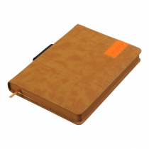 Дневник датированный 2024 VERONA, A5, светло-коричневый, штуч. кожа/поролон Buromax BM.2115-18