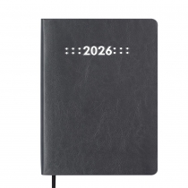 Щоденник датований 2026 MEMORY, A5, сірий, штуч.шкіра Buromax BM.21151-09