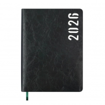 Дневник датированный 2026 MIND, A5, зеленый, штуч.кожа Buromax BM.21152-04