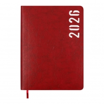 Дневник датированный 2026 MIND, A5, красный, штуч.кожа Buromax BM.21152-05