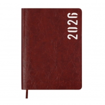 Дневник датированный 2026 MIND, A5, коричневый, штуч.кожа Buromax BM.21152-25