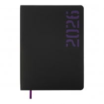 Дневник датированный 2026 NEON, A5, фиолетовый, штуч.кожа Buromax BM.21153-07