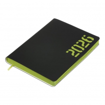 Дневник датированный 2026 NEON, A5, САЛАТОВЫЙ, штуч.кожа Buromax BM.21153-08