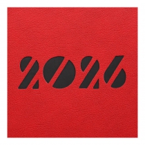 Дневник датированный 2026 INVISIBLE, A5, красный, штуч.кожа Buromax BM.21154-05