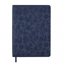 Дневник датированный 2026 BLOOM, A5, темно-синий, штуч.кожа Buromax BM.21156-03