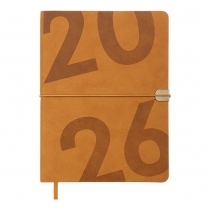 Щоденник датований 2026 BEST, A5, бежевий, штуч.шкіра Buromax BM.2126-28