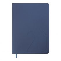 Дневник датированный 2024 STEEL, A5, синий, штуч. кожа Buromax BM.2127-02