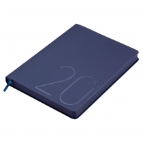 Щоденник датований 2026 STEEL, A5, темно-синій, штуч. шкіра Buromax BM.2127-03