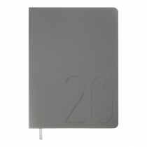 Дневник датированный 2024 STEEL, A5, серебро, штуч. кожа Buromax BM.2127-24