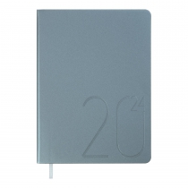 Щоденник датований 2024 STEEL, A5, блакитний, штуч. шкіра Buromax BM.2127-30