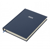 Дневник датированный 2024 STRONG, A5, темно-синий, штуч. кожа Buromax BM.2129-03