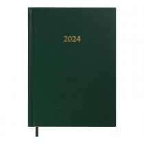 Дневник датированный 2024 STRONG, A5, зеленый, штуч. кожа Buromax BM.2129-04