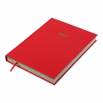 Дневник датированный 2024 STRONG, A5, красный, штуч. кожа Buromax BM.2129-05