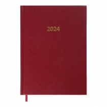Щоденник датований 2024 STRONG, A5, темно-червоний, штуч. шкіра Buromax BM.2129-13