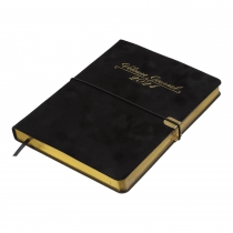Дневник датированный 2024 VELOUR, A5, черный, штуч. кожа Buromax BM.2134-01
