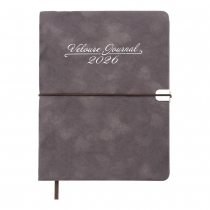 Дневник датированный 2026 VELOUR, A5, серый, штуч.кожа Buromax BM.2134-09