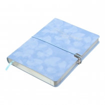 Дневник датированный 2024 VELOUR, A5, голубой, штуч. кожа Buromax BM.2134-14