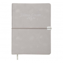 Дневник датированный 2026 VELOUR, A5, светло-серый, штуч.кожа Buromax BM.2134-20