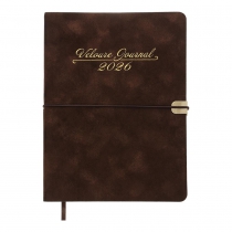 Щоденник датований 2026 VELOUR, A5, коричневий, штуч.шкіра Buromax BM.2134-25