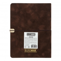 Щоденник датований 2026 VELOUR, A5, коричневий, штуч.шкіра Buromax BM.2134-25