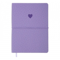 Дневник датированный 2024 HEART, A5, фиолетовый, штуч. кожа/поролон Buromax BM.2144-07