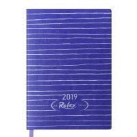 Ежедневник датированный 2019 RELAX, A5, 336 стр., фиолетовый Buromax
