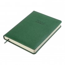 Дневник датированный 2024 PRIME, A5, зеленый, штуч. кожа/поролон Buromax BM.2196-04