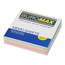 Блок паперу для нотаток ЛЮКС "ВЕСЕЛКА" NEON, 90х90х20мм, не склеєний Buromax BM.2241