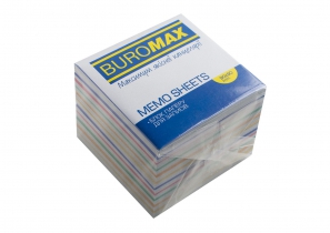 Блок паперу для нотаток "Веселка" JOBMAX 90х90х70мм, не скл. Buromax BM.2249