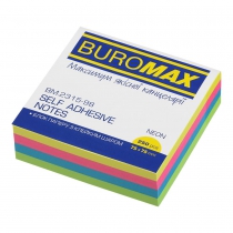 Блок для заметок с клейким слоем 75х75 мм, 250 листов, неон Buromax BM.2315-98