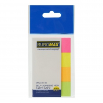 Закладки паперові 50x20мм, 4х30арк., асорті. неон Buromax BM.2330-98