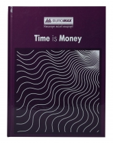 Книга обліку "TIME IS MONEY" 96 арк/кліт.оф.(тв. лам. обл), А4, фіолетовий Buromax BM.2400-107
