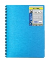 Тетрадь на пружине Metallic В5, 80 л, кл., синий, пласт.обл. Buromax