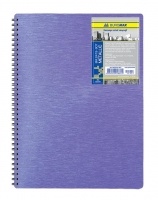 Тетрадь на пружине Metallic В5, 80 л, кл., фиолетовый, пласт.обл. Buromax