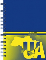 Книга для записей А6, 96 арк., пружина, кл., тв. лам. обложка Buromax BM.2422