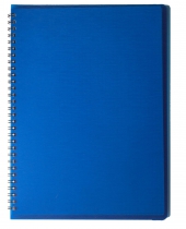 Книжка записн. на пруж. "RAIN" А4, 80арк.,кл., пластик.обкл., синій Buromax BM.24452152-02