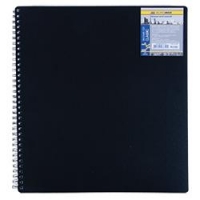 Тетрадь на пружине CLASSIC А4, 80 л, кл., черный, пласт.обл. Buromax BM.2446-001
