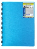 Тетрадь на пружине Metallic А4, 80 л, кл., синий, пласт.обл. Buromax