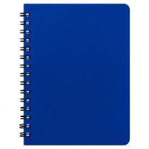 Книжка записн. на пруж. "BRIGHT" А6, 60арк.,кл., пластик.обкл. синий, Buromax BM.24654155-02