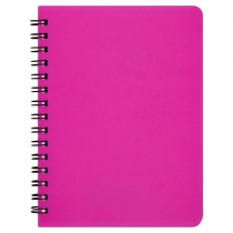 Книжка записна на пружині "BRIGHT" А6, 60арк.,кл., пластик.обкл., рожевий Buromax BM.24654155-10