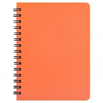 Книжка записн. на пруж. "BRIGHT" А6, 60арк.,кл., пластик.обкл. оранжевый Buromax BM.24654155-11