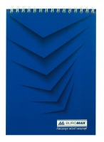 Блокнот на пружине сверху, А-5, 48 арк, "Monochrome" клетка, JOBMAX, картонная обложка, синий Buromax BM.2474-02