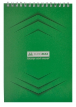 Блокнот на пружині зверху, А-5, 48 арк, "Monochrome" JOBMAX, клітинка, картонна обкладинка, зелений Buromax BM.2474-04