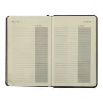 Дневник датированный 2024 DONNA LINE, A6, черный, штуч. кожа/поролон Buromax BM.2513-01