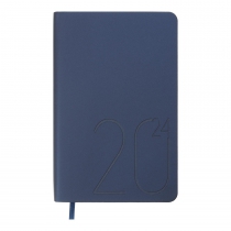 Дневник датированный 2024 STEEL, A6, синий, штуч. кожа Buromax BM.2517-02