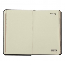 Дневник датированный 2024 STEEL, A6, синий, штуч. кожа Buromax BM.2517-02