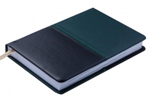 Ежедневник датированный 2019 QUATTRO, A6, 336 стр., т.зеленый с черным Buromax