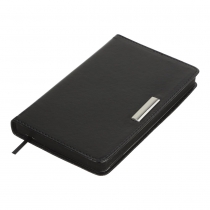 Щоденник датований 2026 SALERNO, A6, чорний, штуч. шкіра Buromax BM.2530-01