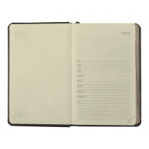 Дневник датированный 2024 EPOS, A6, черный, штуч. кожа/поролон Buromax BM.2531-01